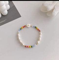 summer necklace with floral design