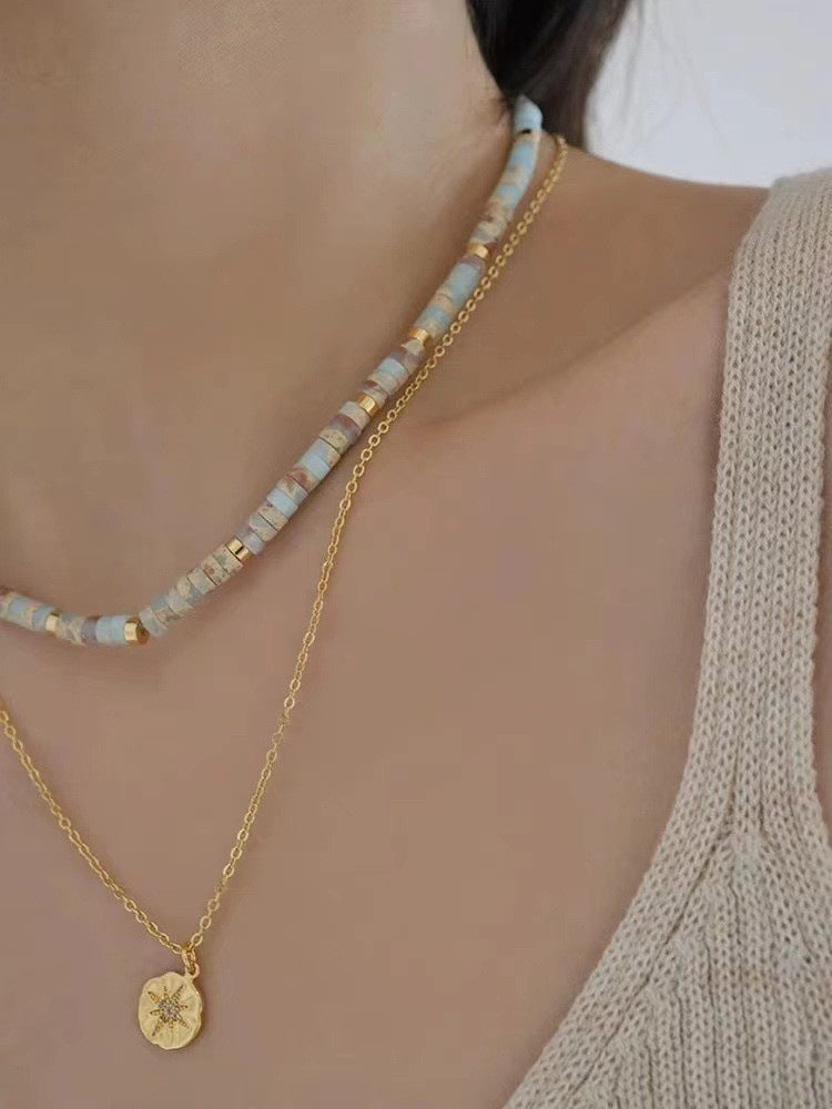 Unique vintage style necklace on display