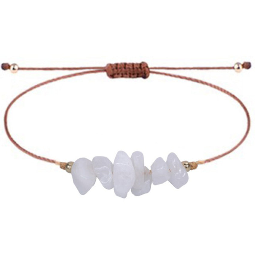 Different angles of the colourful crystal bracelet