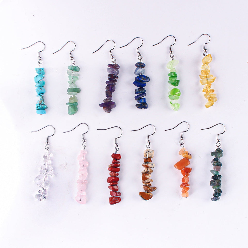 Handmade Natural Stone Crystal Drop Earrings Image 8