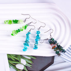 Handmade Natural Stone Crystal Drop Earrings Image 2