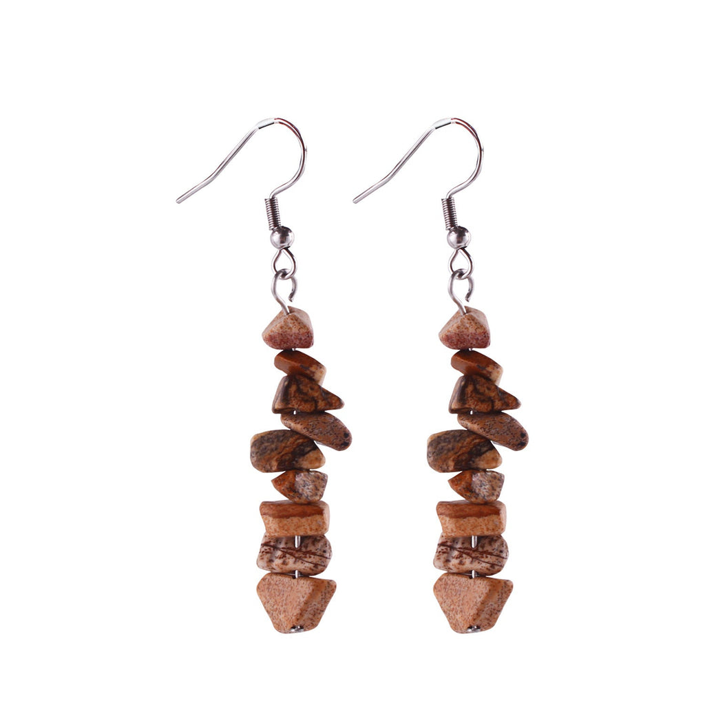 Handmade Natural Stone Crystal Drop Earrings Image 5