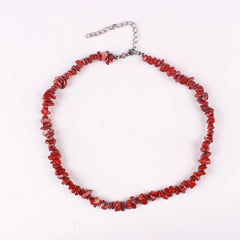 Colourful irregular beads of crystal necklace