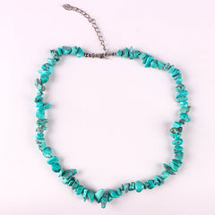 Stylish natural stone necklace worn by model