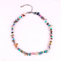 Vibrant gemstone necklace showcasing diverse stones