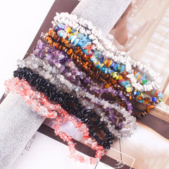 Colourful irregular beads of crystal necklace