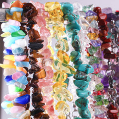 Stylish natural stone necklace worn by model