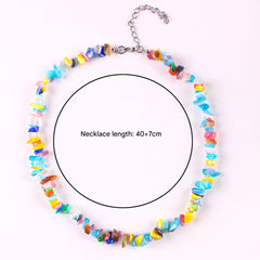 Close-up of unique crystal necklace design