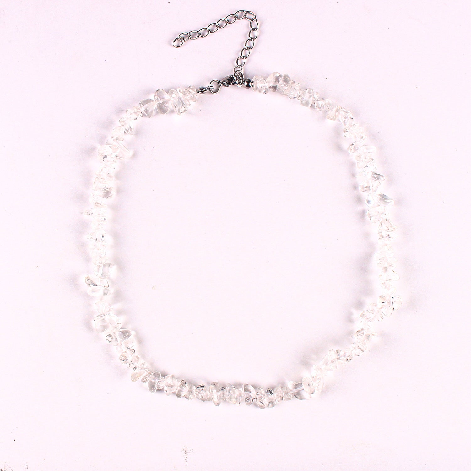 Stylish natural stone necklace worn by model