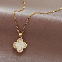 Elegant floral necklace beautifully displayed on hanger