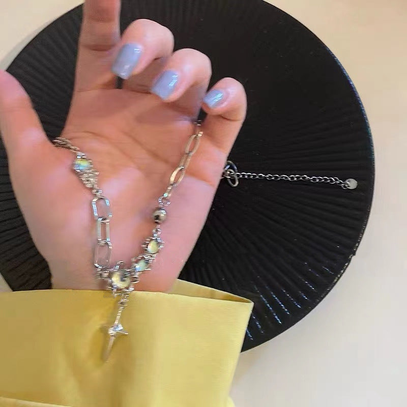 Stylish moonstone cross necklace with summer outfits