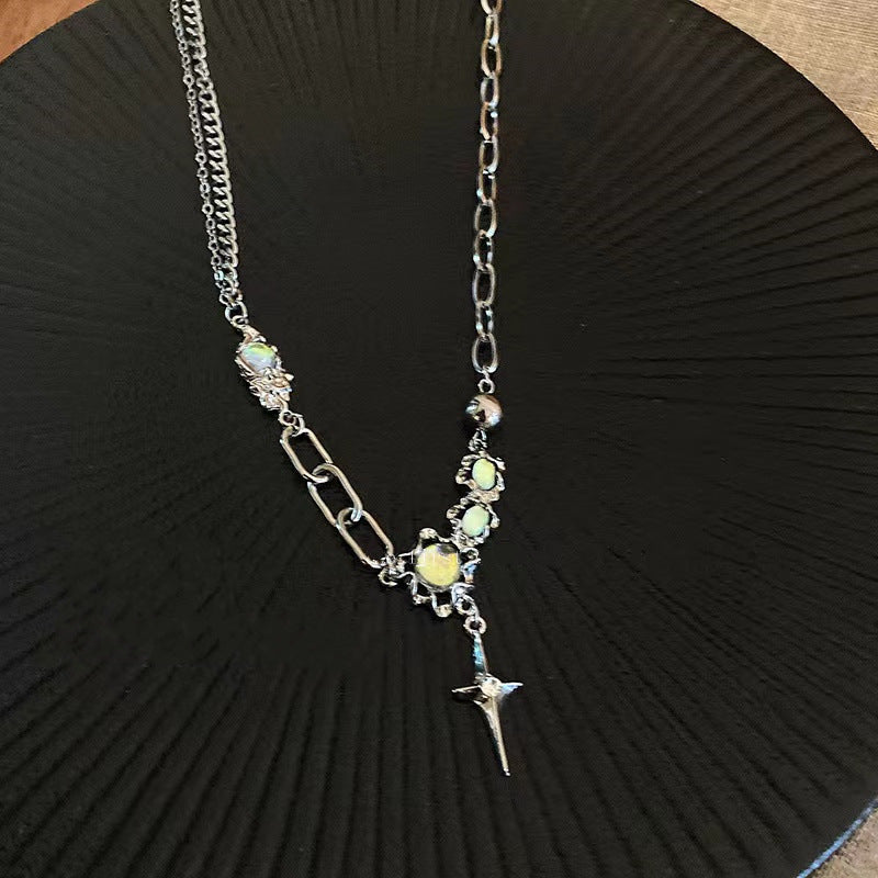 Casual styling of moonstone necklace