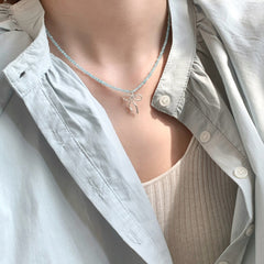 Elegant layering necklace with bowknot design