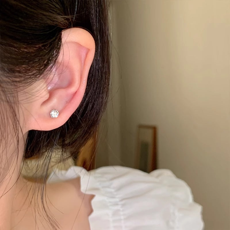 zircon ear stud set for women on display