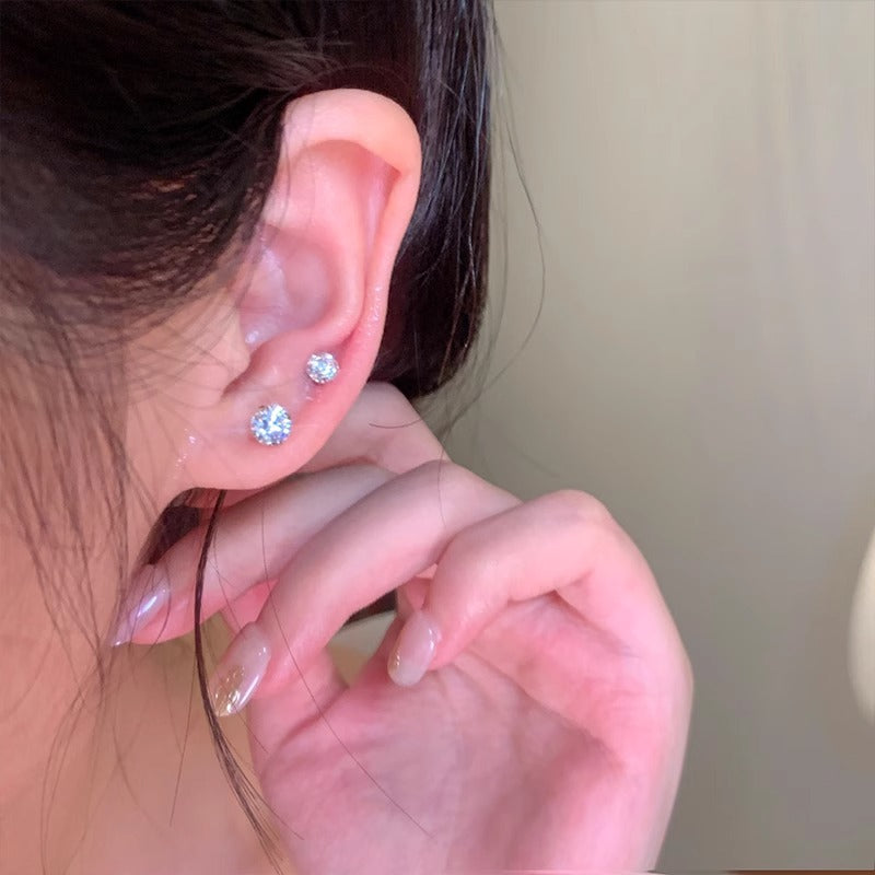 zircon ear stud set for women on display