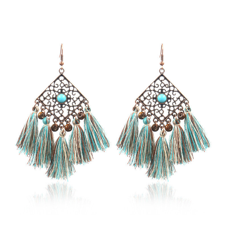 women's alloy earrings featured with additional accessories