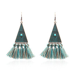 Bohemian long tassel earrings in vibrant colours
