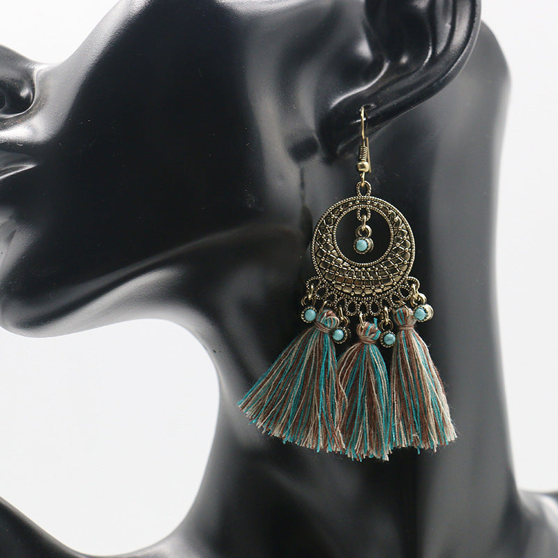 women's alloy earrings featured with additional accessories