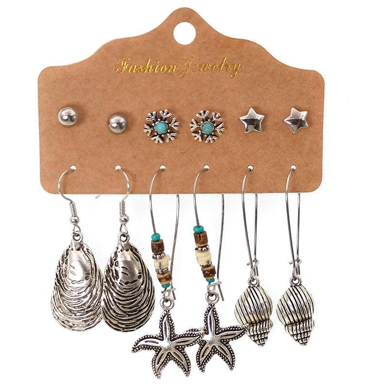 Elegant Bohemian Leaf Feather Dangle Earrings Set image 1