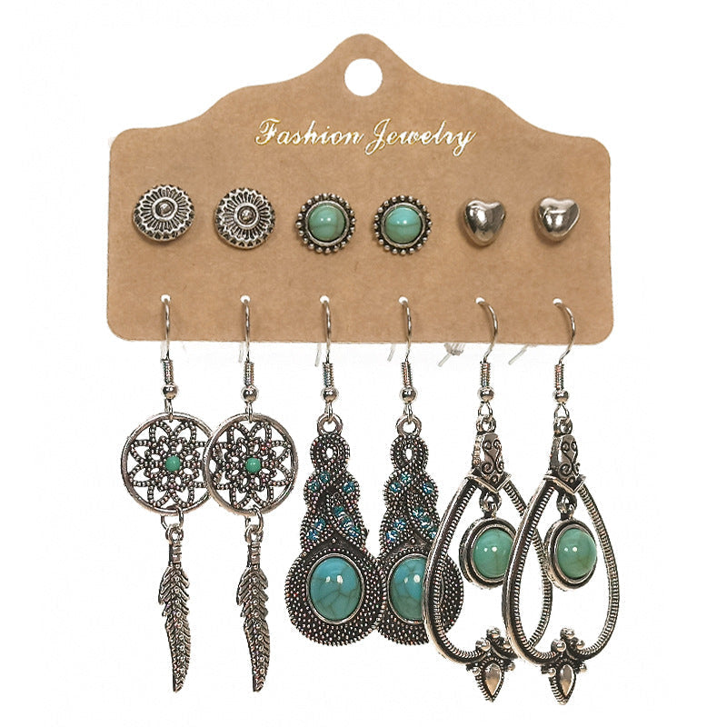 Women wearing Bohemian Feather Earrings in casual style