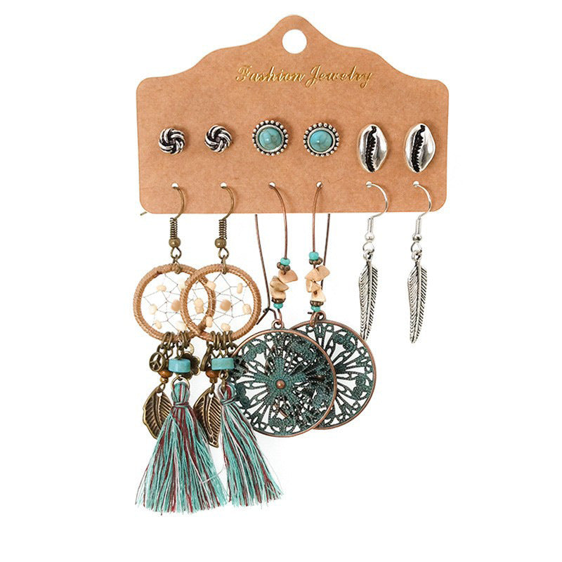 Trendy Feather Design Dangle Earrings