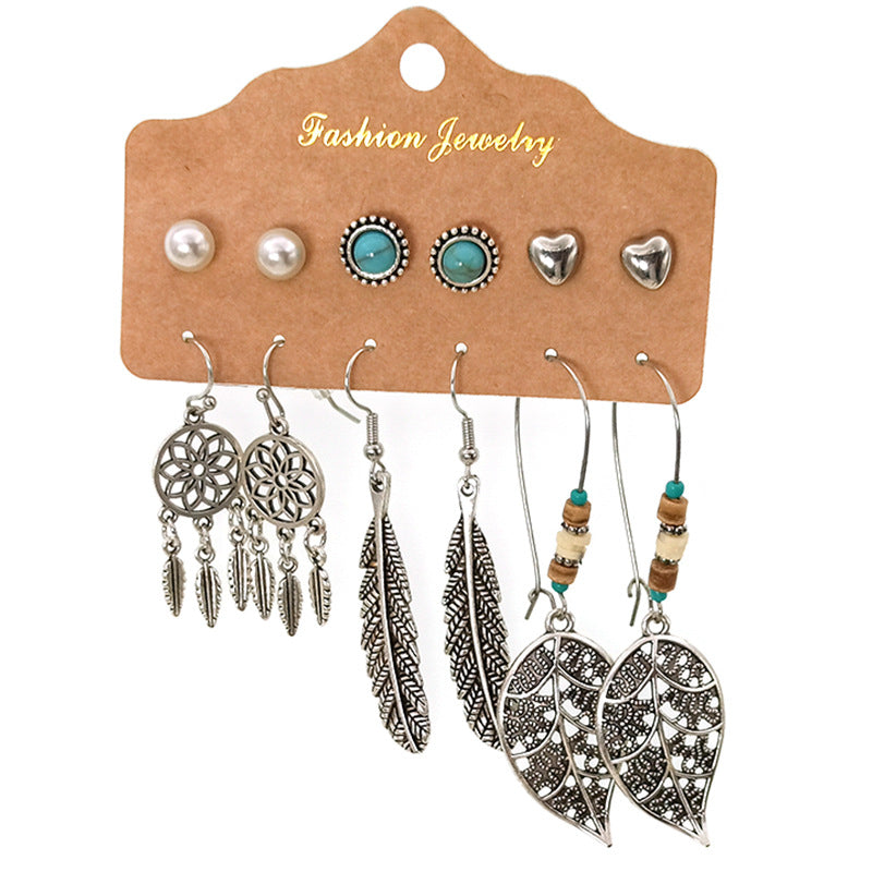 Trendy Feather Design Dangle Earrings