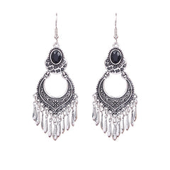 Stunning vintage bohemian floral tassel earrings image 1