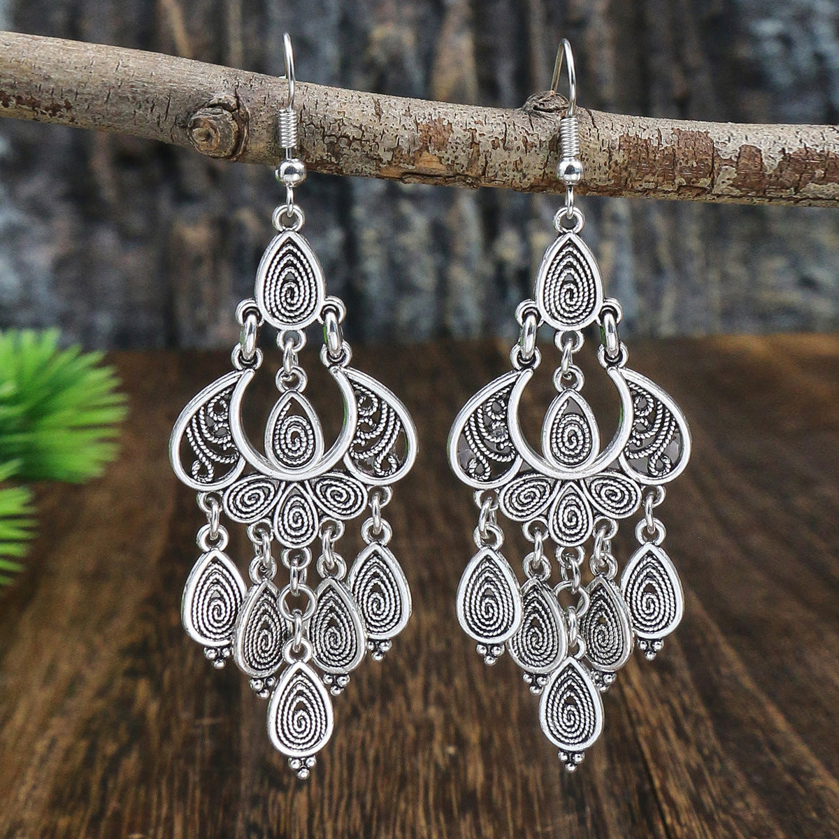 Vibrant tassel earrings on display image 3