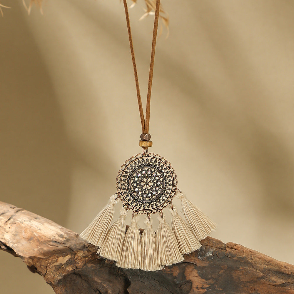 elegant necklace shown on model