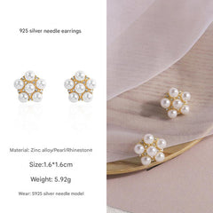 Stylish vintage flower pearl earrings design 1