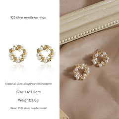 Stylish alloy and pearl earrings 4