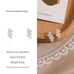 Stylish vintage flower pearl earrings design 1