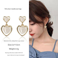 Stylish alloy and pearl earrings 4