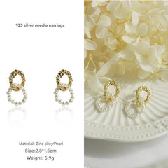 Close-up of flower pearl earrings 3