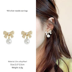 Stylish alloy and pearl earrings 4