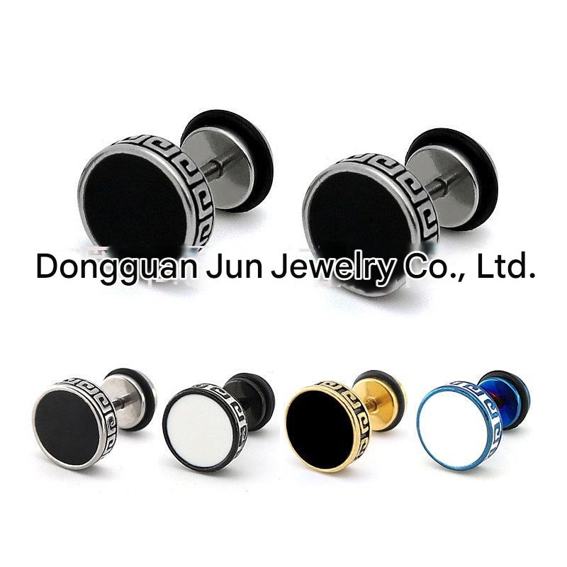 trendy titanium steel cross zirconia magnetic earring 7