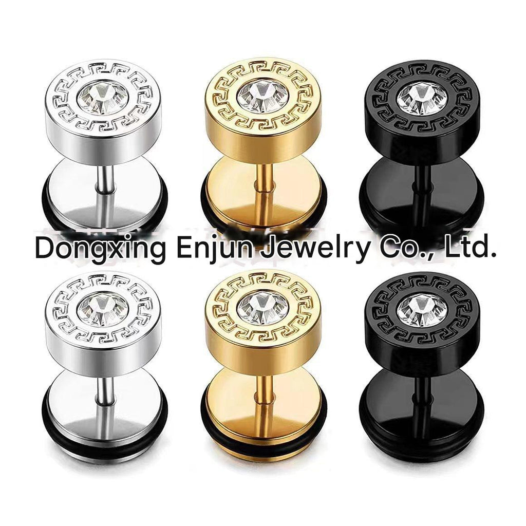 trendy titanium steel cross zirconia magnetic earring 8