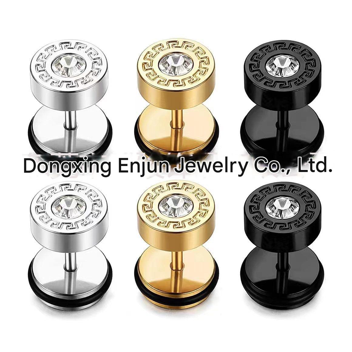 trendy titanium steel cross zirconia magnetic earring 8
