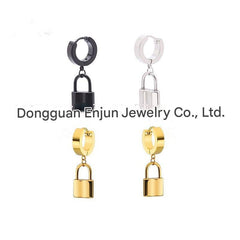 trendy titanium steel cross zirconia magnetic earring 9