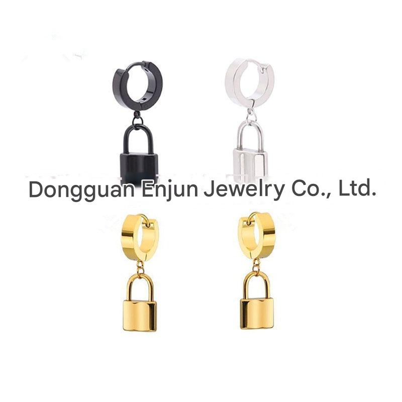 trendy titanium steel cross zirconia magnetic earring 9
