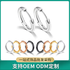 trendy titanium steel cross zirconia magnetic earring 9