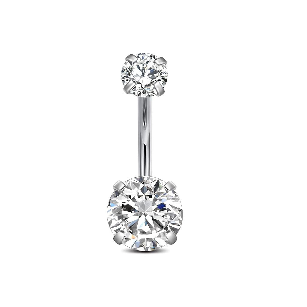 Stylish double-headed zircon navel ring image 10