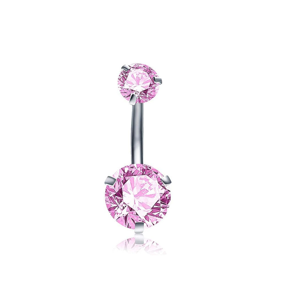 Stylish double-headed zircon navel ring image 3
