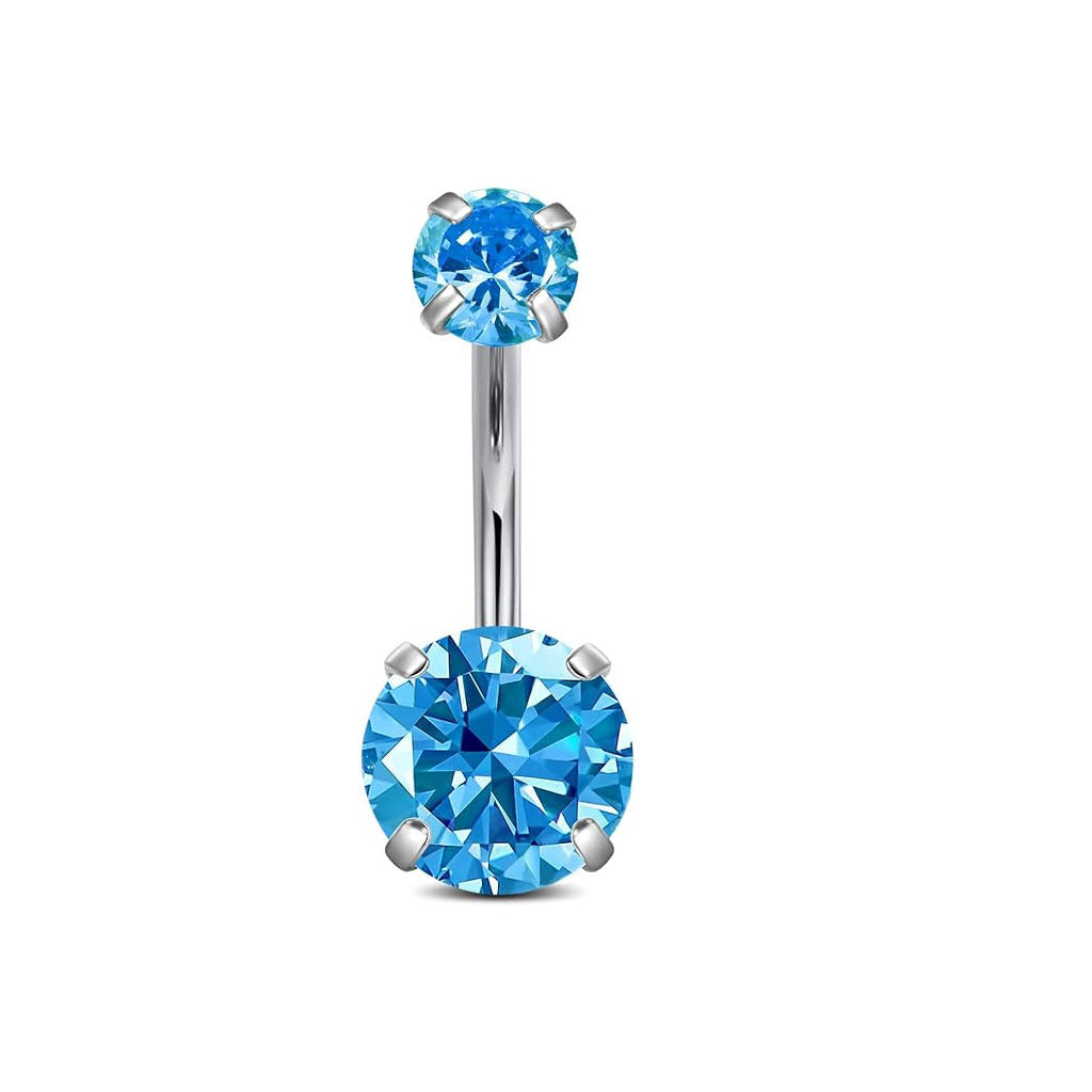 Stylish double-headed zircon navel ring image 5