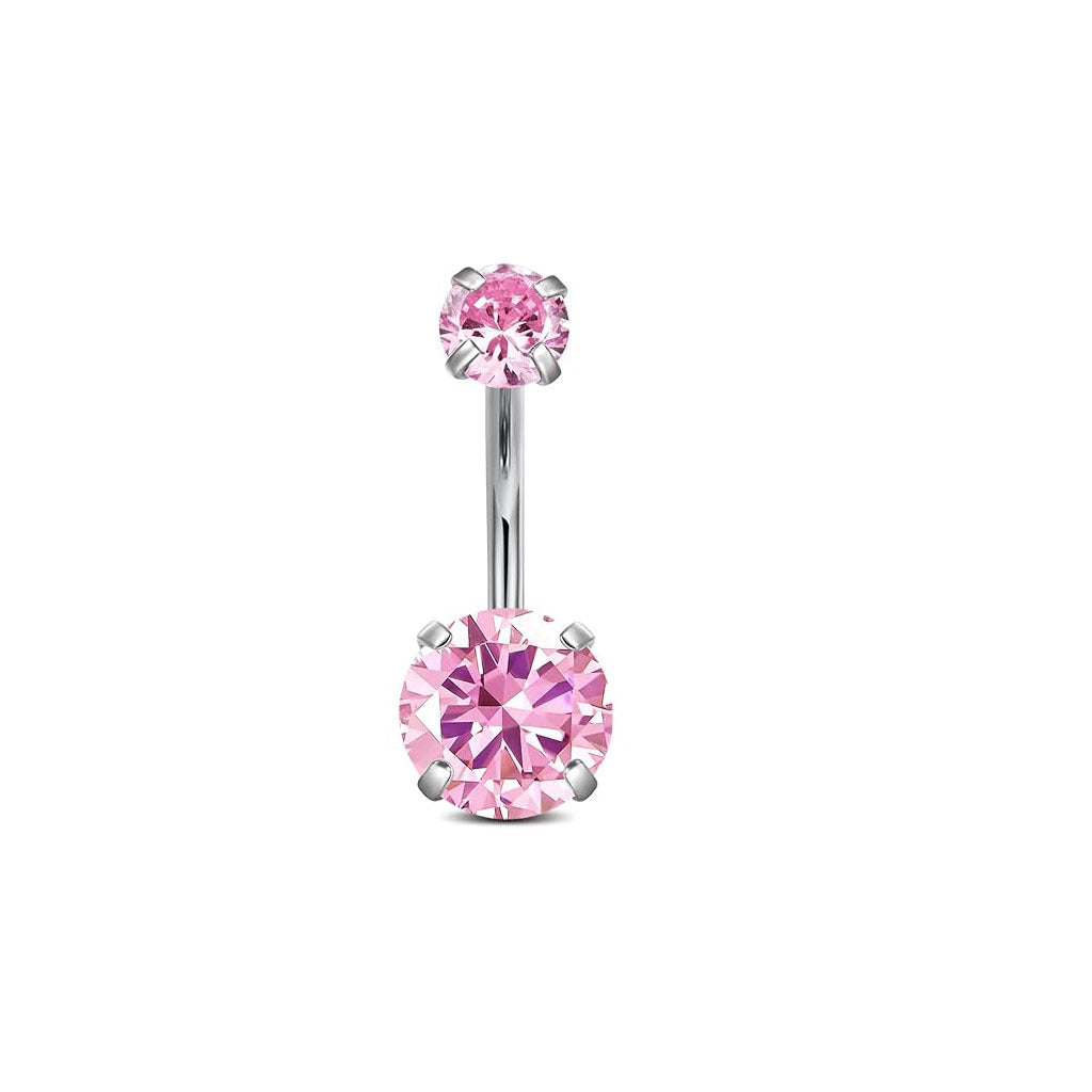 Stylish double-headed zircon navel ring image 9