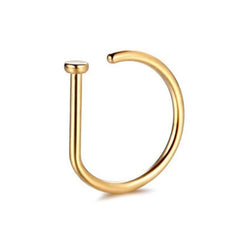 close-up of colourful stainless steel nose ring
