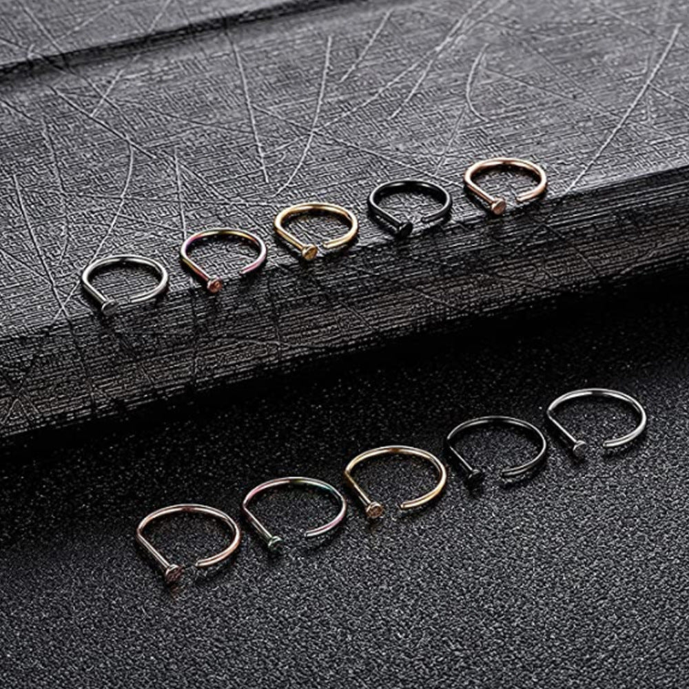 collection of trendy fake nose rings
