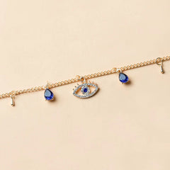 Gold-Plated Crystal Evil Eye Necklace stylish layout