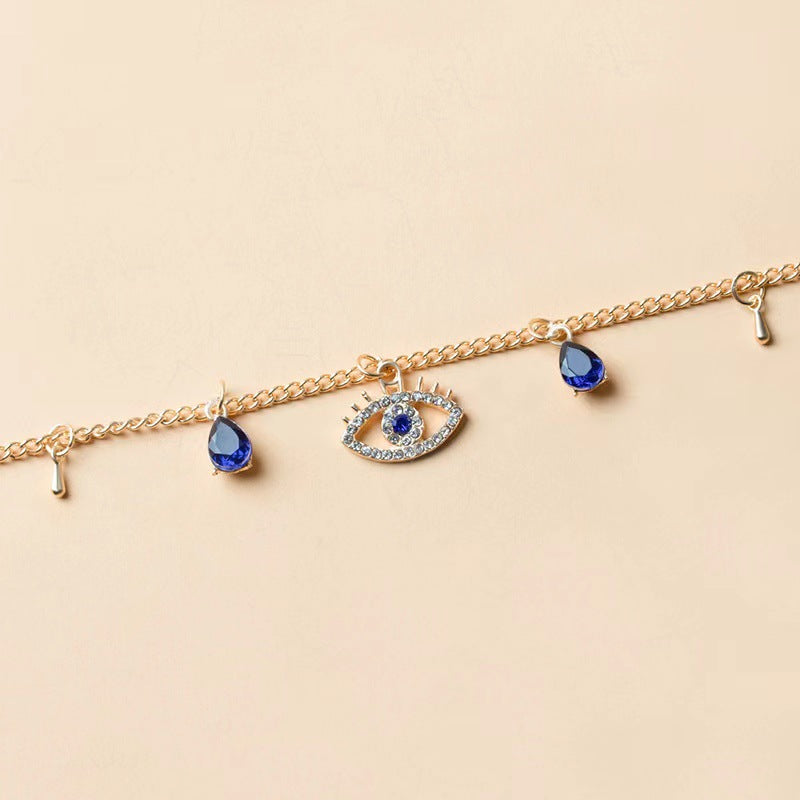 Gold-Plated Crystal Evil Eye Necklace stylish layout