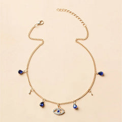 Gold-Plated Crystal Evil Eye Necklace with packaging
